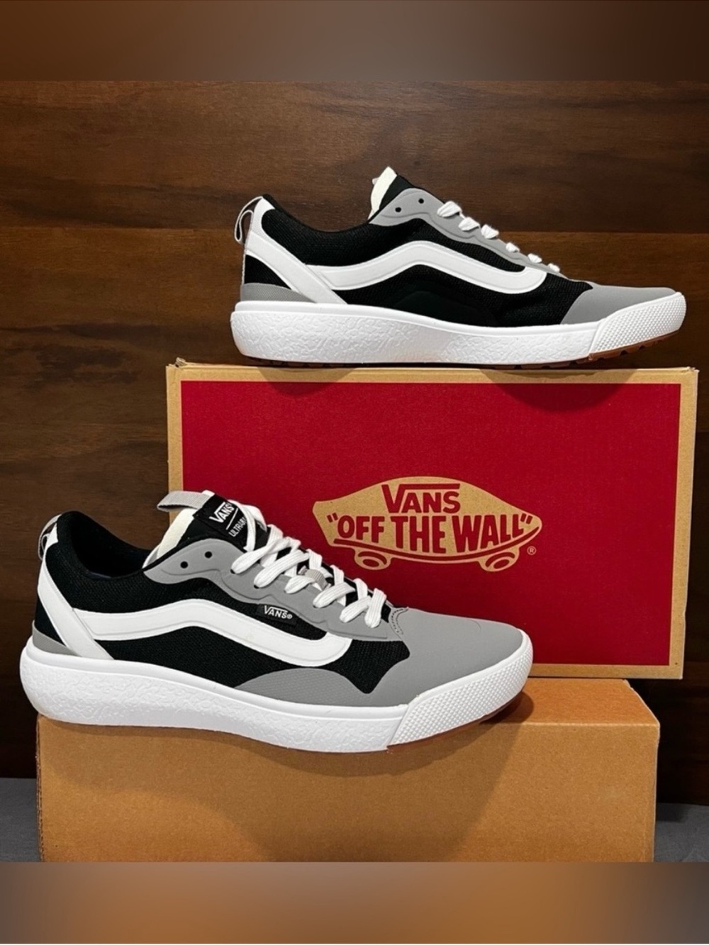 New Vans Ultrarange Exp Black, Gray & White Sneakers